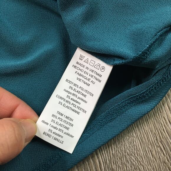 NWT Michael Kors Eyelet Mesh Top Flutter Mini Sheath Dress Dark Cyan Medium - Picture 6 of 7